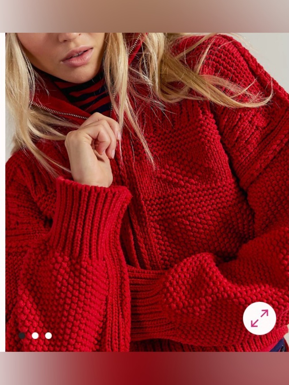 Free People We The Free Lil Lad Cardi. NWT. Red - Picture 2 of 3